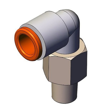 Smc Tube Elbow, Push to Connect Male Elbow, 1/4 in. Tubing, 1/8 in. NPT Tubing KQ2L07-34NS